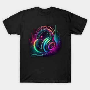 abstract headphones music,headphone gamer,gaming gifts idea,games,gamers, T-Shirt